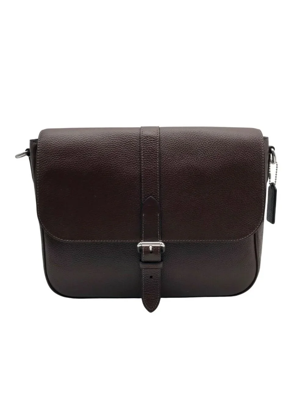 Coach Brown Pebbled Leather Warner Messenger Bag CW215